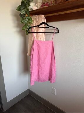 Pink Madewell linen a mini dress in size 12
